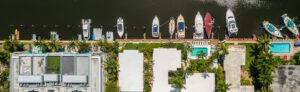 Overhead of view of re-roofing projects that were completed by licensed structural engineers in Miami Beach